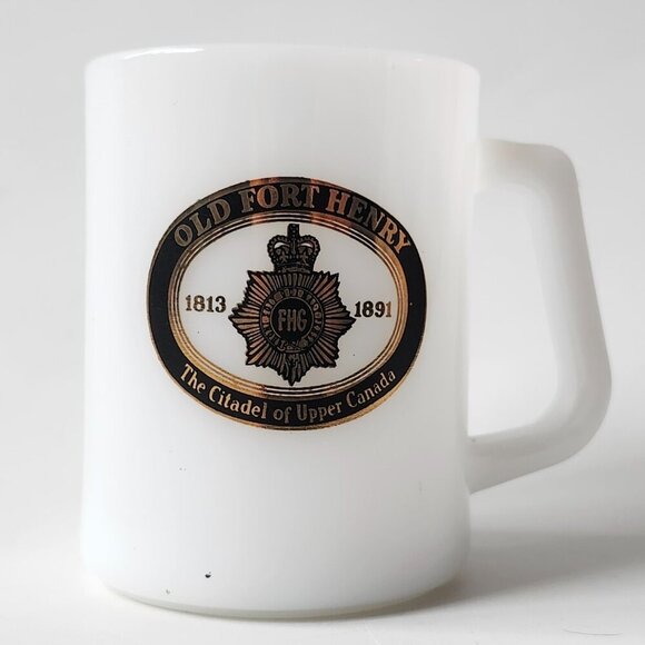 Fort Henry Federal Milk Glass Mug Canadian Souvenir Coffee Cup Vintage Military - Picture 4 of 6